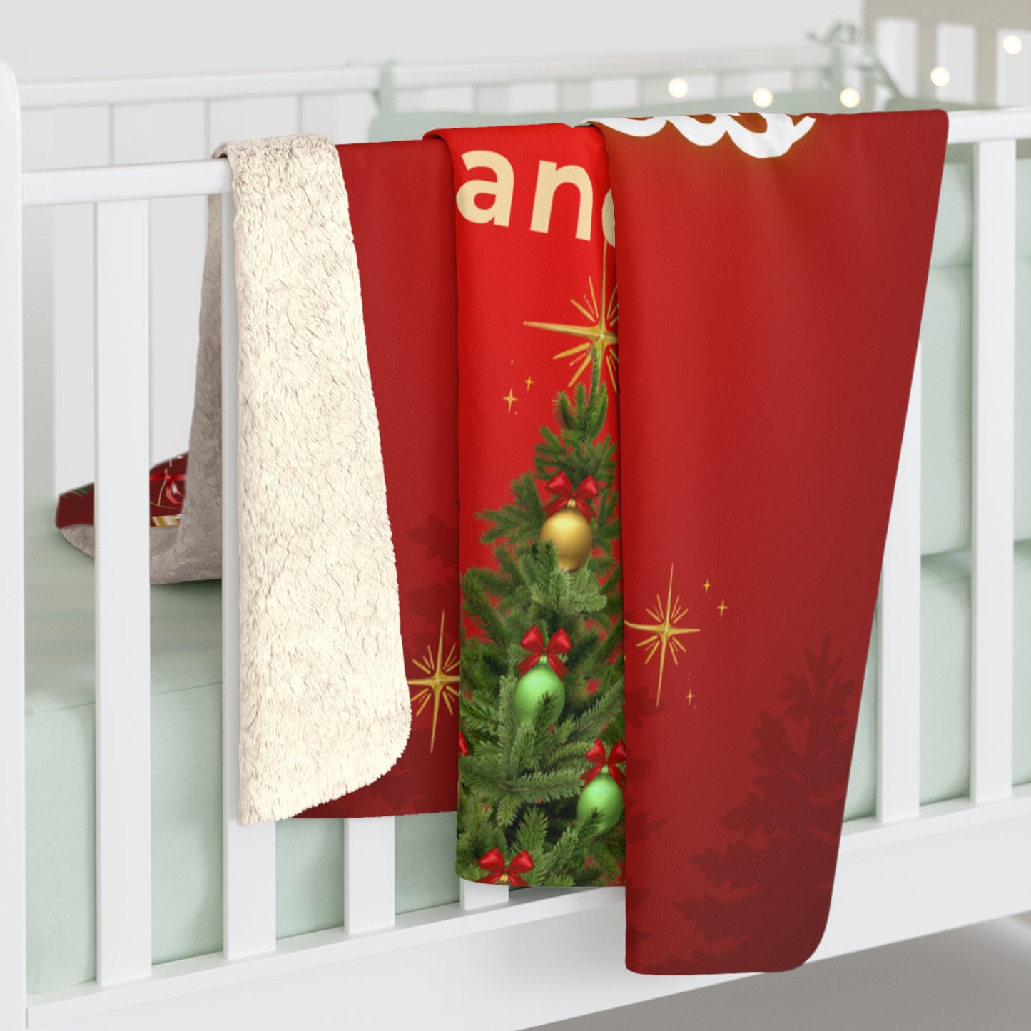 Christmas Sherpa Fleece Blanket for Grandma