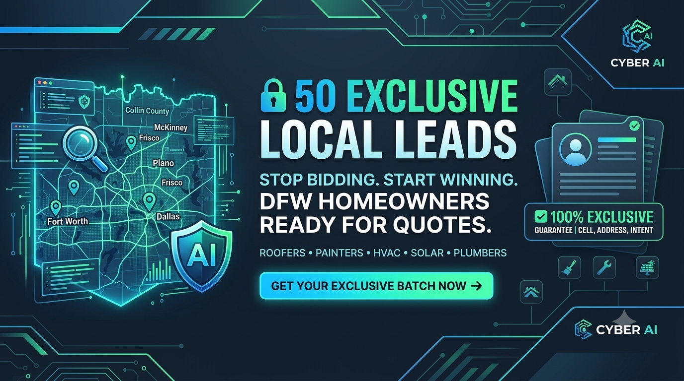 Cyber AI Exclusive Project Packs for Local Service Providers (Example: Roofers, Painters, HVAC, Solar)