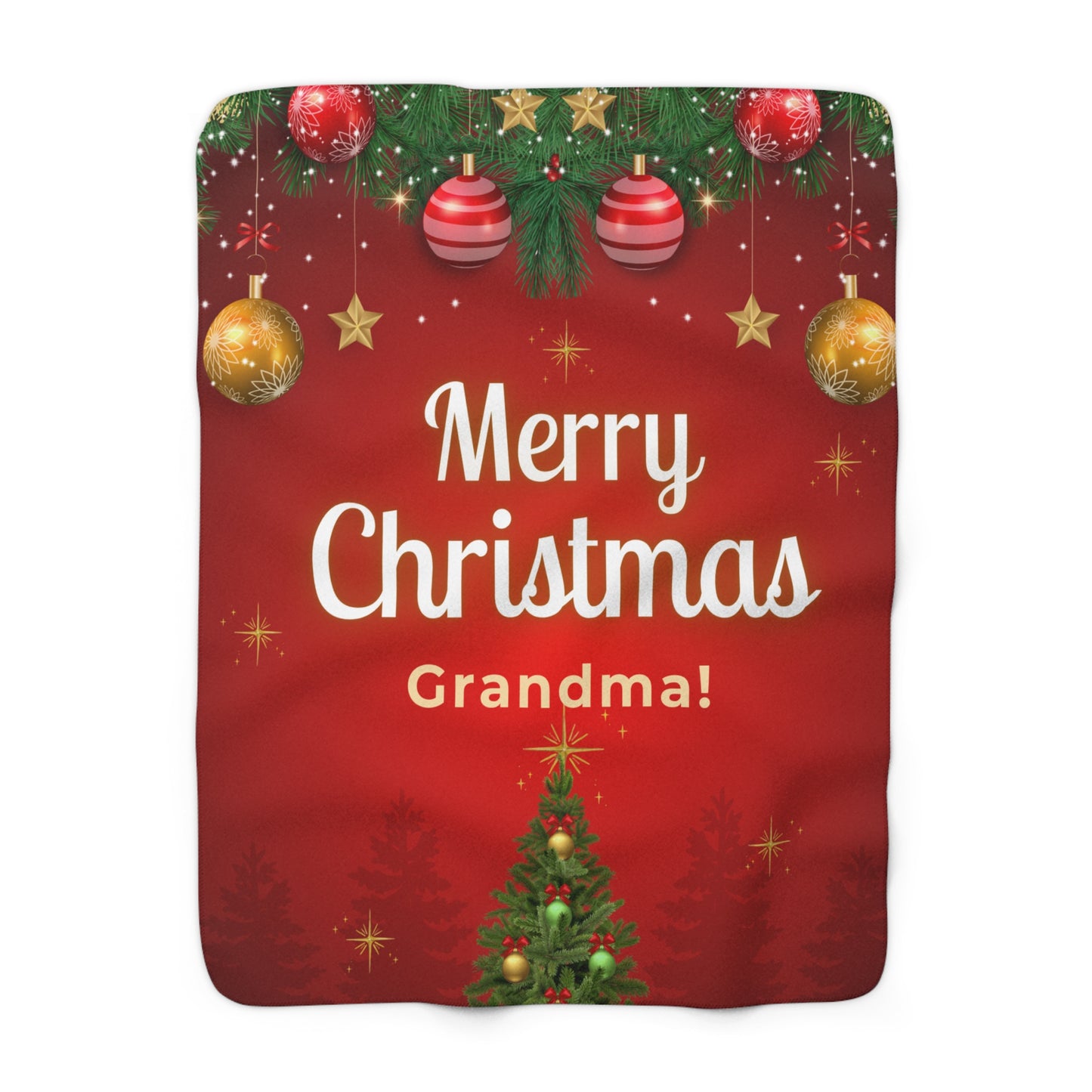Christmas Sherpa Fleece Blanket for Grandma